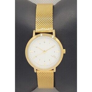 Women's IBSO Boerni Aibisino  White Dial Gold Tone Case Mesh Bracelet Watch 01